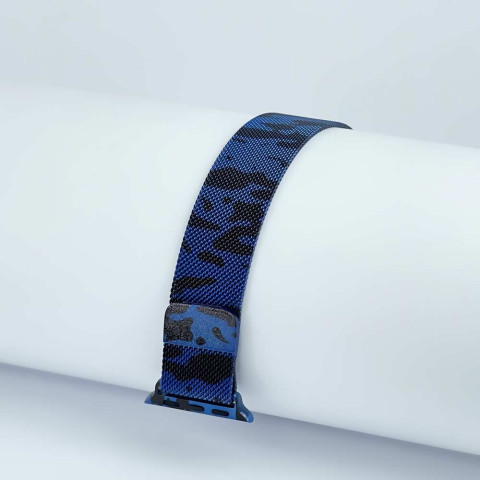 Ремешок на Apple watch 38/40/41mm Milanese Loop Band Military Blue Black